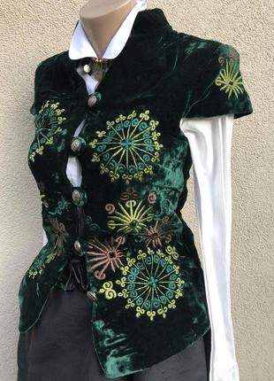 Эксклюзив,бархат жилет,жакет,пиджак,вышивка,этно стиль,восточный,туркменистан8 фото