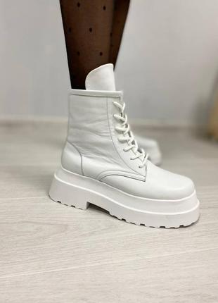 Ботинки натуральная кожа белый деми