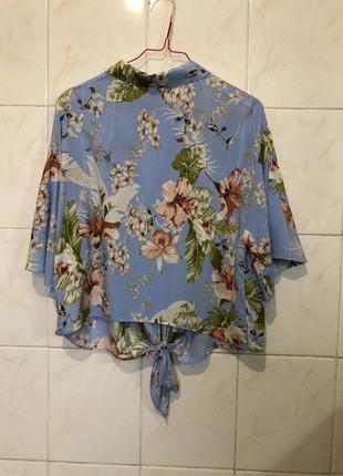 Блуза рубашка в цветочный принт zara3 фото