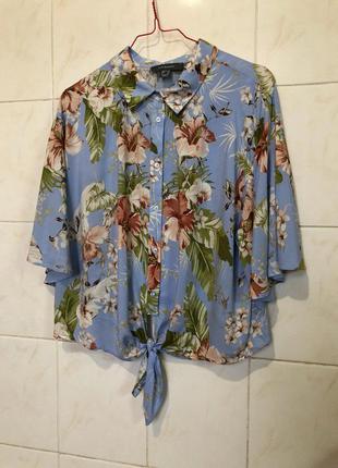 Блуза рубашка в цветочный принт zara