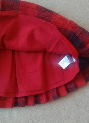 Спідничка тепла mothercare спідниця спідниця шотландка тепла спідничка в шотландському стилі червона3 фото