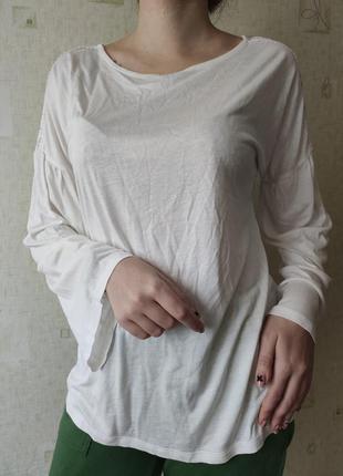 Белая легкая красивая блуза с кружевом massimo dutti2 фото