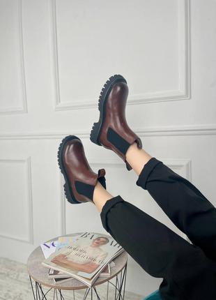 Женские ботинки bottega ❄ ботеги на флисе4 фото