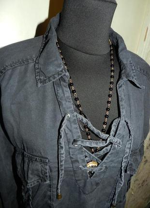 Платье-рубашка-трапеция с карманами,рукав 2 в 1,под джинс-варёнку4 фото