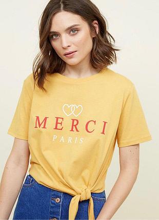 Желтая футболка с принтом zara zara zara