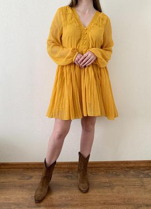 Платье, яркое, желтое, зара, zara9 фото