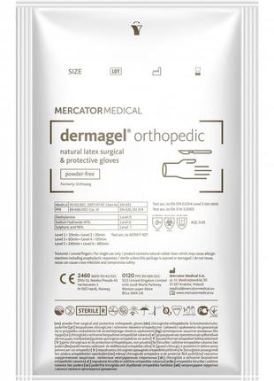 Перчатки dermagel orthopedic латексные хирургические стерильные неприпудренные р.8,0