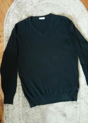 Мужской тонкий классический пуловер angelo litrico xl чёрный свитер кофта осень зима весна джемпер весенний осенний деловой лёгкий классика бренд