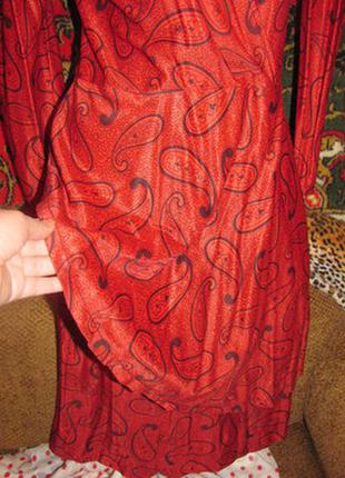 Интересное яркое платье в модный орнамент огурцы винтаж винтажное необычное5 фото