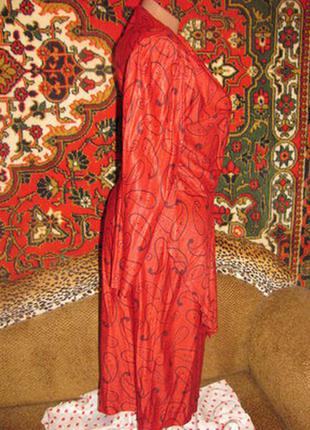 Интересное яркое платье в модный орнамент огурцы винтаж винтажное необычное6 фото