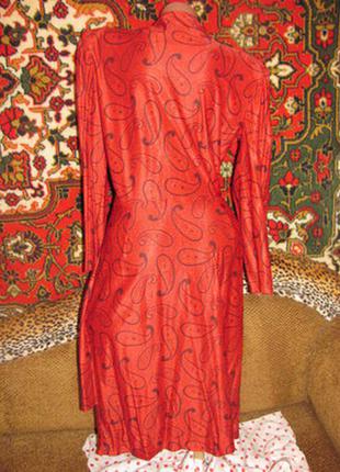 Интересное яркое платье в модный орнамент огурцы винтаж винтажное необычное4 фото