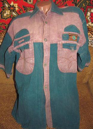 Классная необычная рубашка-варёнка хлопок винтажная винтаж