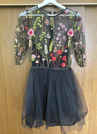 Сукня(сітка) в квітковий принт