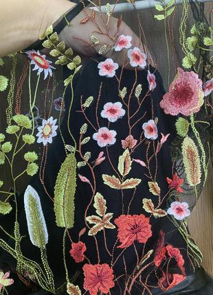 Сукня(сітка) в квітковий принт4 фото