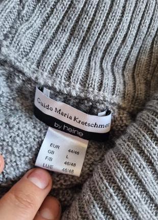 Вязаное теплое уютное пончо guido maria дизыйнерское свитер летящий накидка5 фото