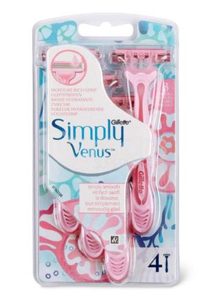 Одноразові пристрої gillette simply venus 3 pnk x4s