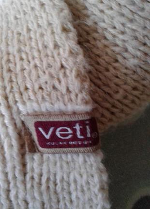 Комплект женский кепка вязаная и шарфик полосатые veti польша7 фото