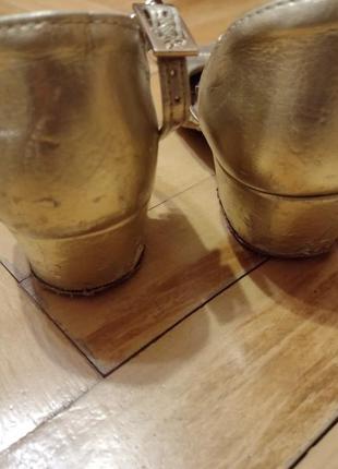 Бальные туфельки на девочку золотые 4