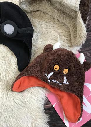 Тепла шапка вушанка монстр на флісі