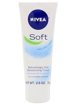 Интенсивный увлажняющий мягкий крем для лица, рук и тела nivea / нивея soft (тюбик) для всей семьи