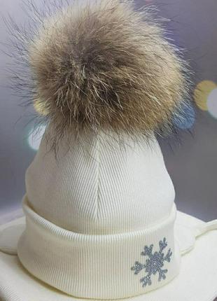 Зимний комплект шапка, снуд и рукавички1 фото