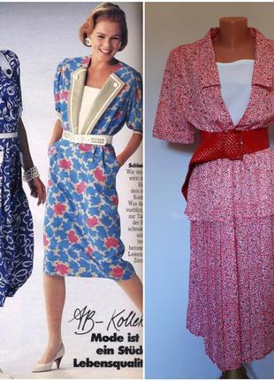 Винтажное платье ретро мода 80-90 годов vintage stories(размер 16-18)
