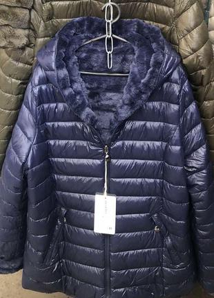 Зимняя двусторонняя куртка- шуба,мех+ плащёвка, италия,люкс качество.2 фото