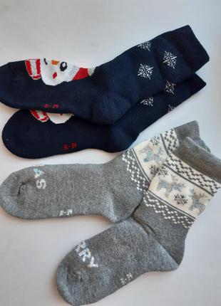 🎅 новорічні зимові шкарпетки махра р. 31-34 🎅
