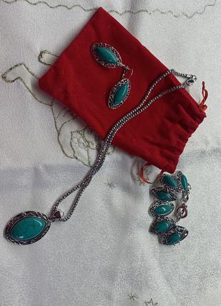 Набір: кулон, браслет, сережки1 фото