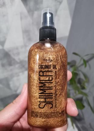 ☀️мерехтливі кокосове 🥥масло для засмаги top beauty shimmer 🍫2 фото