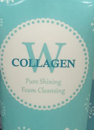 Пінка для вмивання enough w collagen pure shining foam cleansing з колагеном 100 мл4 фото