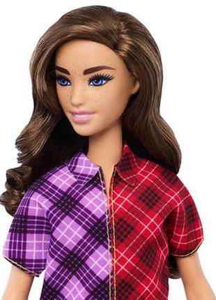 Барби модница 137, barbie fashionistas, mad for plaid doll with long brunette hair, модель ghw53