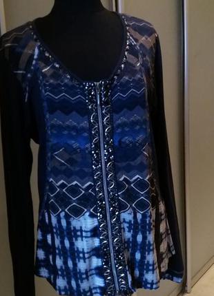 Кофта блуза футболка яркая на молнии.декор  от gerry weber  раз.40-42