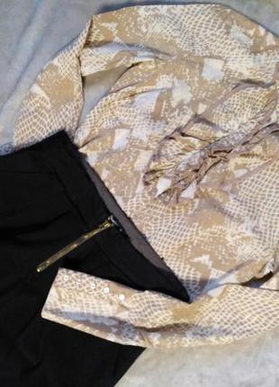 Стильна жіноча блузка зі зміїним принтом 🖤 / женственная блузка8 фото