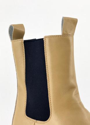 Ботинки bottega crossbody-tasker veneta beige lug boots (без меха)8 фото