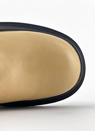 Ботинки bottega crossbody-tasker veneta beige lug boots (без меха)9 фото