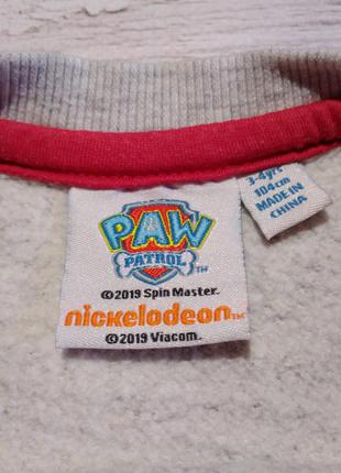Тёплый свитшот свитер кофта толстовка nickelodeon щенячий патруль на мальчика 3-4 года4 фото