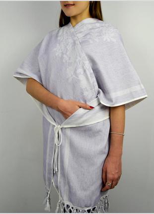Жіночий халат пончо бамбук бавовна махровий пончо махровий халат6 фото