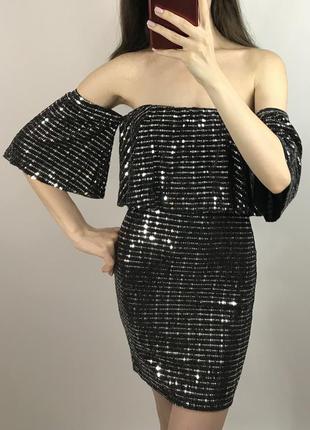 Ошатне нове міні сукня на новий рік в паєтках, паєтки4 фото