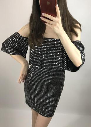 Нарядное новое мини платье на новый год в пайетках, пайетки2 фото