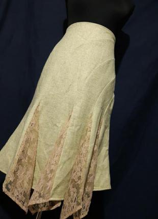 Эксклюзивная дизайнерская юбка aideen dobkin (шерсть 70%), (10%- шелк)3 фото