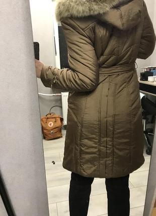 Новая зимняя куртка-пальто длинное, с мехом