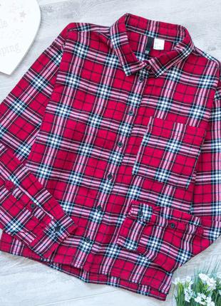 Рубашка красная в клетку h&m