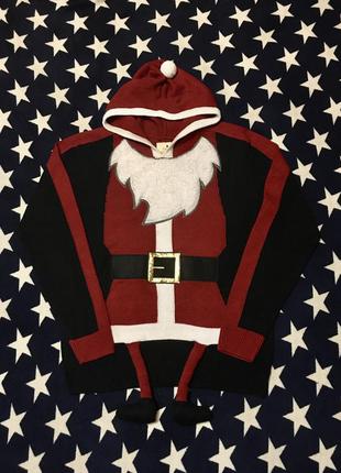 Кофта новорічна светр новорічний кофта новогодняя свитер дід мороз1 фото