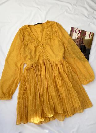 Платье, яркое, желтое, зара, zara3 фото
