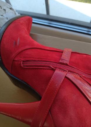 Червоні чоботи натуральна шкіра люкс італія6 фото