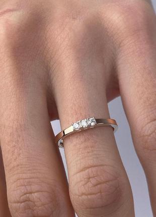 Обручальное серебряное кольцо с золотыми пластинами3 фото