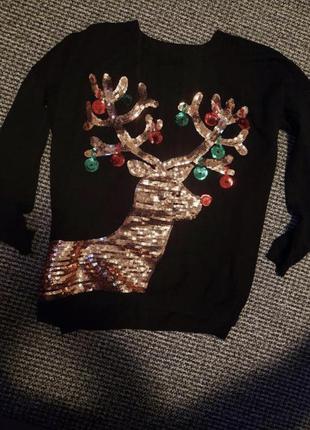 Кофта свитер джемпер паетки свитшот худи