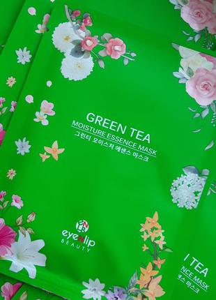Eyenlip green tea moisture essence mask тканинна маска для обличчя з екстрактом зеленого чаю