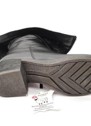 Кожаные зимние удобные теплые сапоги на меху среднем каблуке короткие качественные 37 раз romax 42507 фото